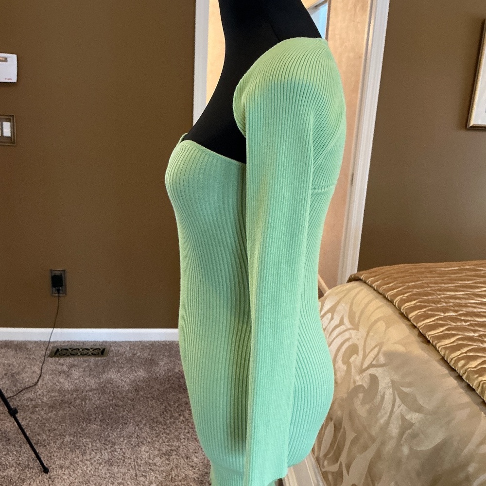 OH POLLY 2 Piece Strapless Green Dress with Matching Shrug Size XS/S - Picture 5 of 11